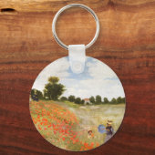 Rote Poppies blühen - Claude Monet Schlüsselanhänger (Vorderseite)