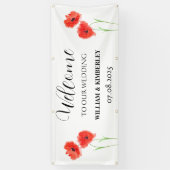 Rote Poppies Blumengebirge Blume Rustikale Elegant Banner (Vertikal)