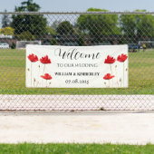 Rote Poppies Blumengebirge Blume Rustikale Elegant Banner (Insitu)
