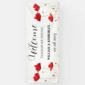 Rote Poppies Blumengebirge Blume Rustikale Elegant Banner (Vertikal)