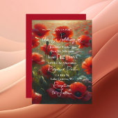 Rote Poppies Blumenhochzeit Einladung
