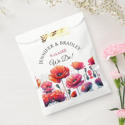 Rote Poppies Blumenhochzeit Geschenktütchen (Versiegelt)