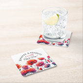 Rote Poppies Blumenhochzeit Rechteckiger Pappuntersetzer (Vor Ort)