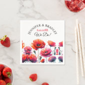 Rote Poppies Blumenhochzeit Serviette (Beispiel)