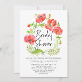 Rote Poppies-Brautparty für Wasserfarben Einladung (Vorderseite)
