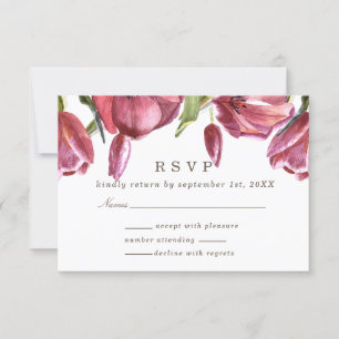 Rote Poppies Elegantes formales Hochzeitungs-Respo Einladung