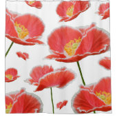Rote Poppies Floral Elegante Blume Duschvorhang (Vorderseite)
