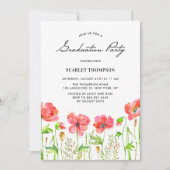 Rote Poppies-Früchte-Früchte-Früchte-Früchte-Frühl Einladung (Vorderseite)