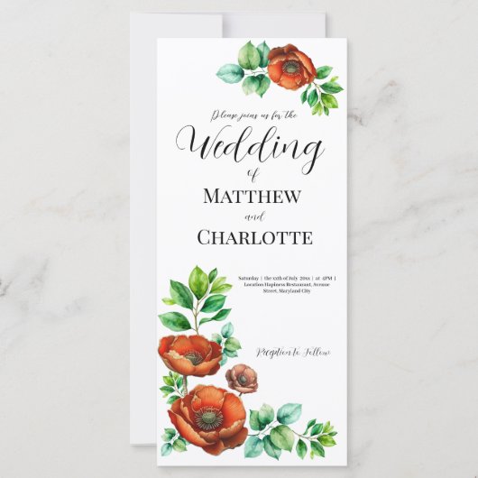 Rote Poppies im Vintagen Stil mit Sublime Watercol (Vorderseite)