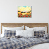 Rote Poppies in Frankreich Impressionistische Lein Leinwanddruck (Insitu (Schlafzimmer))