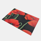 Rote Poppies Kunstmalerei Fußmatte (Schrägansicht)