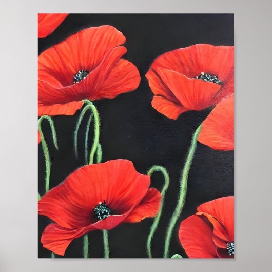 Rote Poppies Kunstmalerei Poster (Vorne)