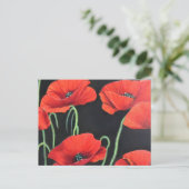 Rote Poppies Kunstmalerei Postkarte (Stehend Vorderseite)