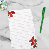 Rote Poppies Lined Briefpapier