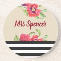 Rote Poppies mit Wasserfarbe Kunst