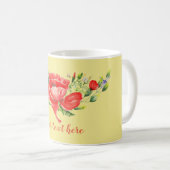 Rote Poppies Personalisiert Kaffeetasse (VorderseiteRechts)