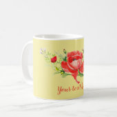 Rote Poppies Personalisiert Kaffeetasse (Vorderseite Links)
