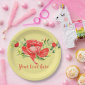 Rote Poppies Personalisiert Pappteller (Party)