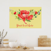 Rote Poppies Personalisiert Poster (Küche)