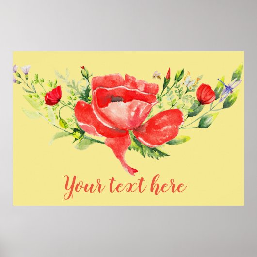 Rote Poppies Personalisiert Poster (Vorne)