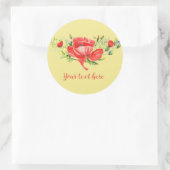 Rote Poppies Personalisiert Runder Aufkleber (Tasche)