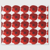 ROTE POPPIES POPPY FLORAL WRAPPING PAPIER GESCHENKPAPIER (Flach)