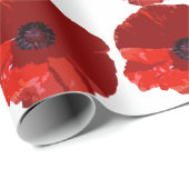 ROTE POPPIES POPPY FLORAL WRAPPING PAPIER GESCHENKPAPIER (Rolleneckpunkt)