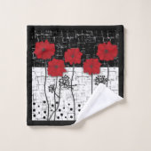 Rote Poppione Badhandtuch Set (Waschlappen)