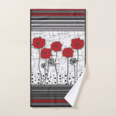 Rote Poppione Badhandtuch Set (Handtuch)
