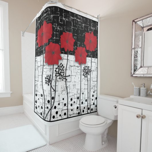 Rote Poppione Duschvorhang (Beispiel)