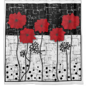 Rote Poppione Duschvorhang (Vorderseite)