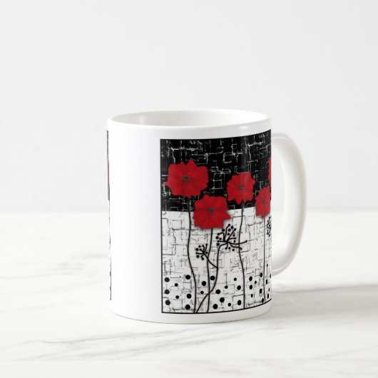 Rote Poppione Kaffeetasse (VorderseiteRechts)