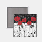 Rote Poppione Magnet (Vorderseite/Rückseite)