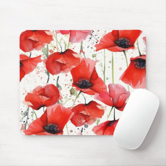 Rote Poppione Mousepad (Mit Mouse)