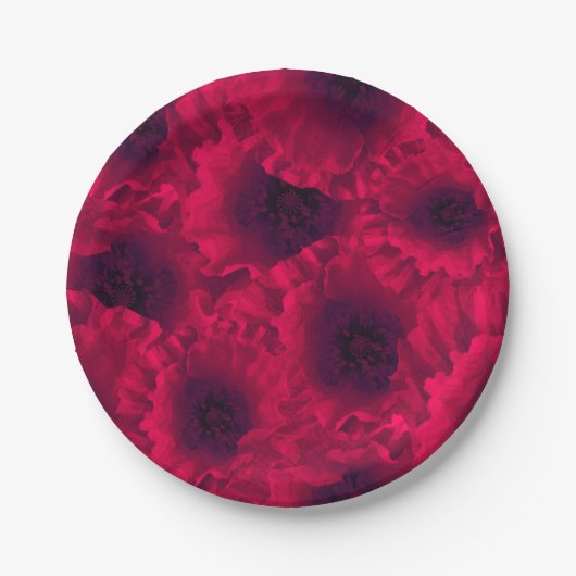Rote Poppione Pappteller (Vorderseite)