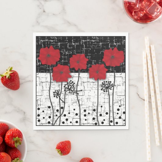 Rote Poppione Serviette (Beispiel)