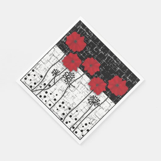 Rote Poppione Serviette (Ecke)