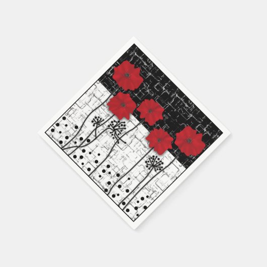 Rote Poppione Serviette (Ecke)