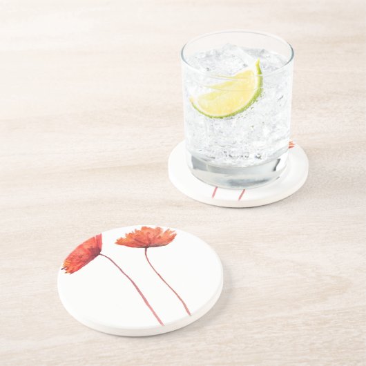 Rote Poppione Untersetzer (Seite)