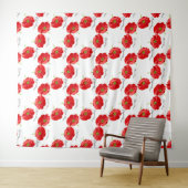 Rote Poppione Wandteppich (Beispiel (Horizontal))