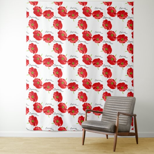 Rote Poppione Wandteppich (Beispiel)
