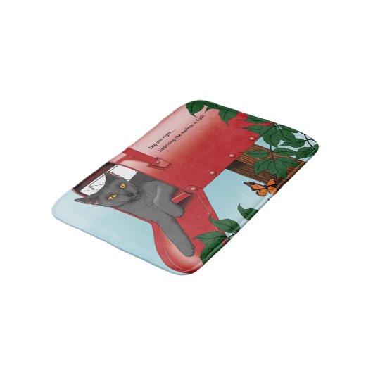 Rote Postfach Badematte (Schrägansicht)