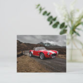 Rote Postkarte für Sportwagen (Stehend Vorderseite)