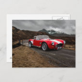 Rote Postkarte für Sportwagen (Vorne/Hinten)