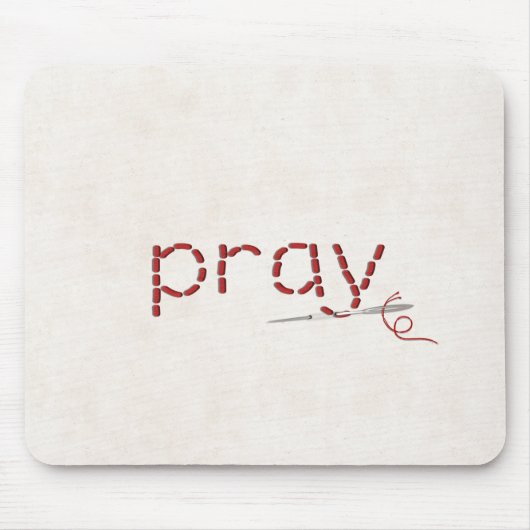 rote PRAY-Textnachricht mit Nadel Mousepad (Vorne)