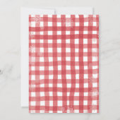Rote Preppy-Gingham-Gebäck-Baby-Party  Einladung (Rückseite)