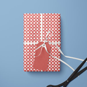 Rote preppy Gingham-Herzen- Geschenkpapierrolle Geschenkpapier