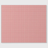 Rote preppy Gingham-Herzen- Geschenkpapierrolle Geschenkpapier (Flach)