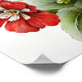 Rote Primrose Blume Art Print Poster (Ecke)