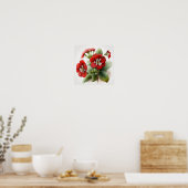 Rote Primrose Blume Art Print Poster (Küche)
